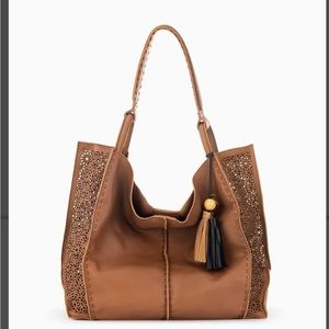 the sak - Los Feliz Slouchy Large Tote Unlined - Teak Leaf Embossed